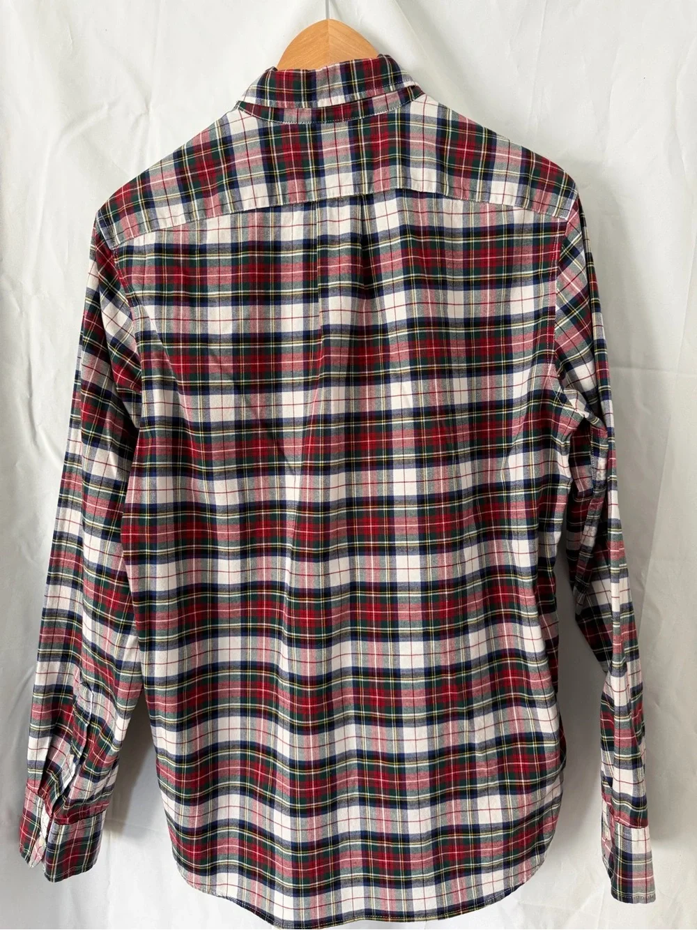 J.Crew Broken-In Oxford Shirt Slim Medium Organic Cotton Holiday Tartan Plaid